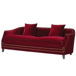 Canapea Rise curbata cu tapiterie din catifea rosie