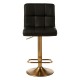 Scaun bar Weston piele neagra si auriu Scaun bar Weston piele neagra si auriu