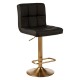 Scaun bar Weston piele neagra si auriu Scaun bar Weston piele neagra si auriu