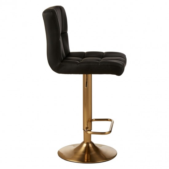Scaun bar Weston piele neagra si auriu Scaun bar Weston piele neagra si auriu