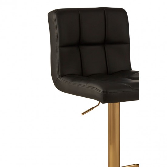 Scaun bar Weston piele neagra si auriu Scaun bar Weston piele neagra si auriu