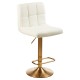 Scaun bar Weston piele alba si auriu Scaun bar Weston piele alba si auriu