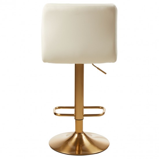 Scaun bar Weston piele alba si auriu Scaun bar Weston piele alba si auriu