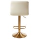 Scaun bar Weston piele alba si auriu Scaun bar Weston piele alba si auriu