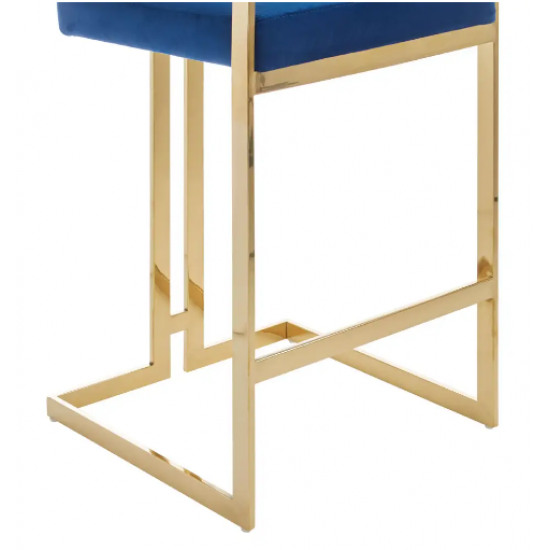 Scaun bar Jenner albastru si auriu Scaun bar Jenner albastru si auriu
