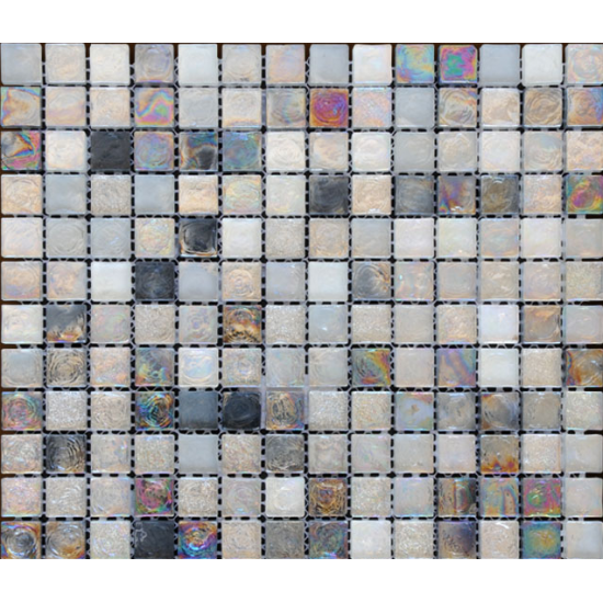 Mozaic Sticla gri cu irizatii metalice 044 Mozaic Sticla gri cu irizatii metalice 044