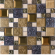 Mozaic Sticla decorativ auriu cu insertii metalice 083 Mozaic Sticla decorativ auriu cu insertii metalice 083