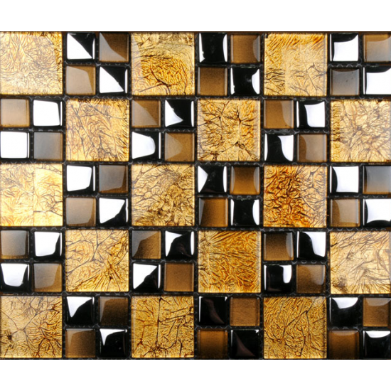 Mozaic sticla auriu cu insertii metalice XX-035 Mozaic sticla auriu cu insertii metalice XX-035