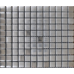 Mozaic sticla cu finisaj metalic argintiu XX-053