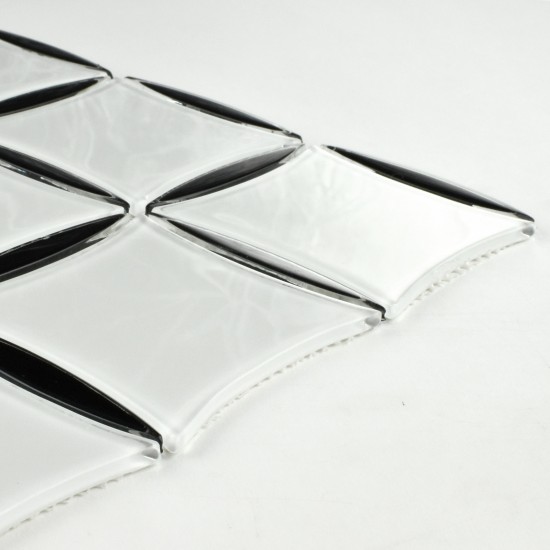 Mozaic alb cu negru din sticla MGL030 Mozaic alb cu negru din sticla MGL030